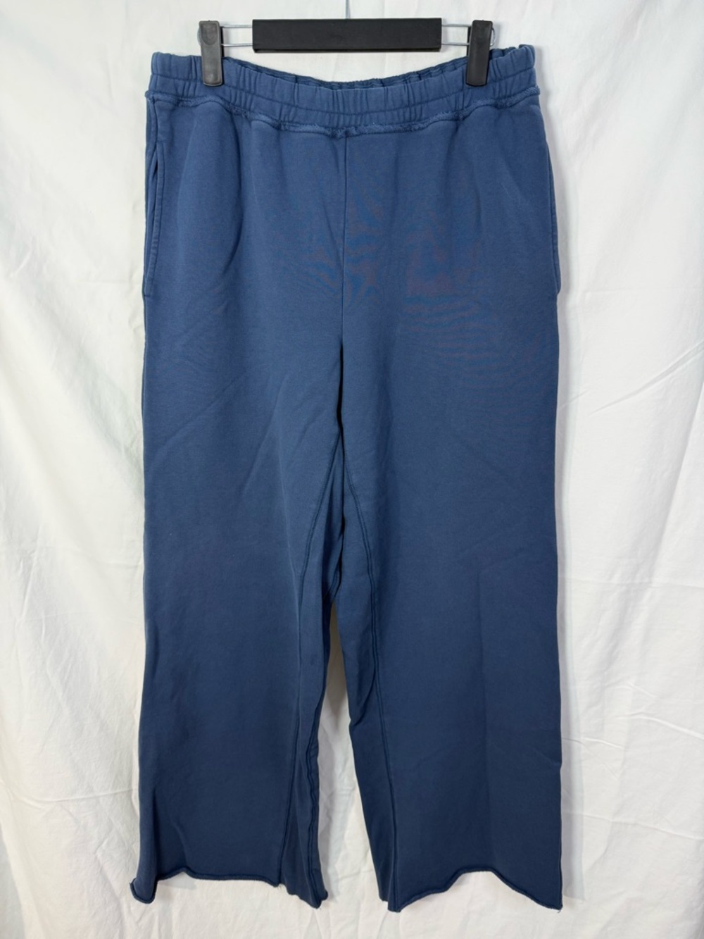 SKIMS Cotton Fleece Wide Leg Lounge Pants Blue Women’s M